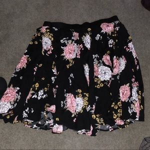 Torrid Black Floral Skirt